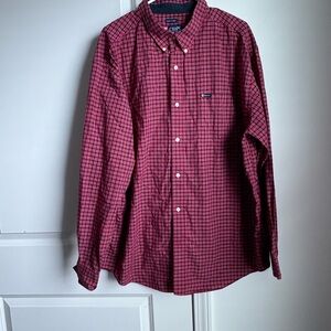 Chaps Men's Red Plaid Button Down Shirt